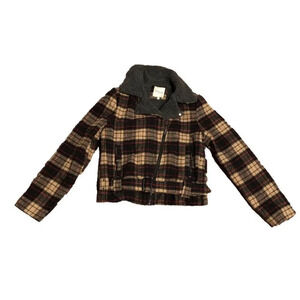 Vintage 1981 Plaid Flannel Jacket Belt  Women L Outdoor Sporty Preppy